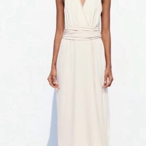 Zara Cream Wrap Maxi Dress